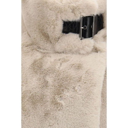 Beige Polyester Full-Length Jacket