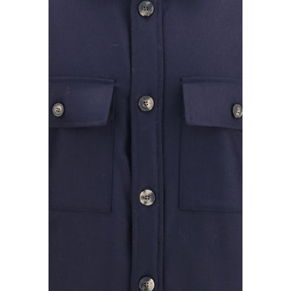 Blue Wool Oves Aries Full-Length Jacket