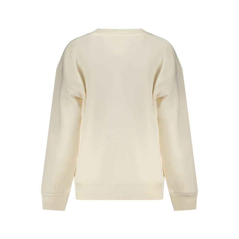 White Cotton Women Sweatshirt