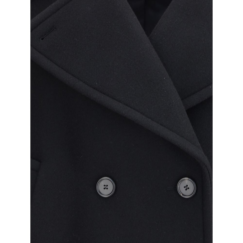 Black Wool Oves Aries Coat