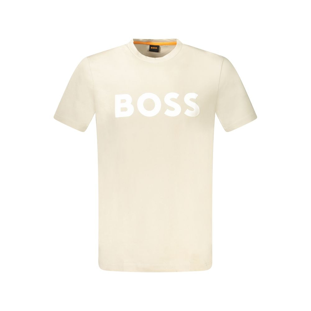 Beige Cotton Men's T-Shirt