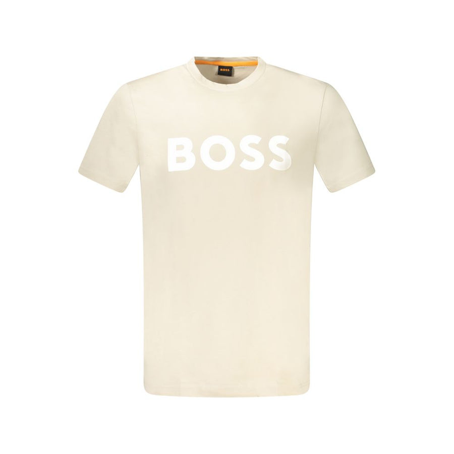 Beige Cotton Men's T-Shirt