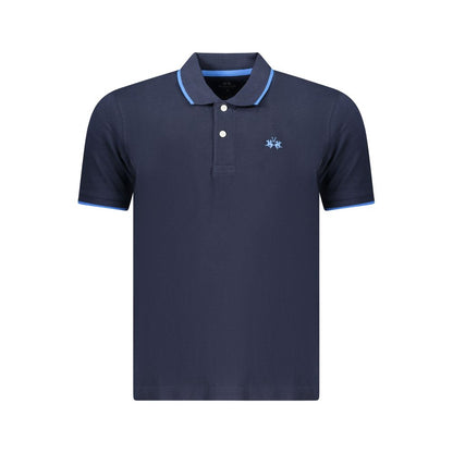 Blue Cotton Men's Polo Shirt