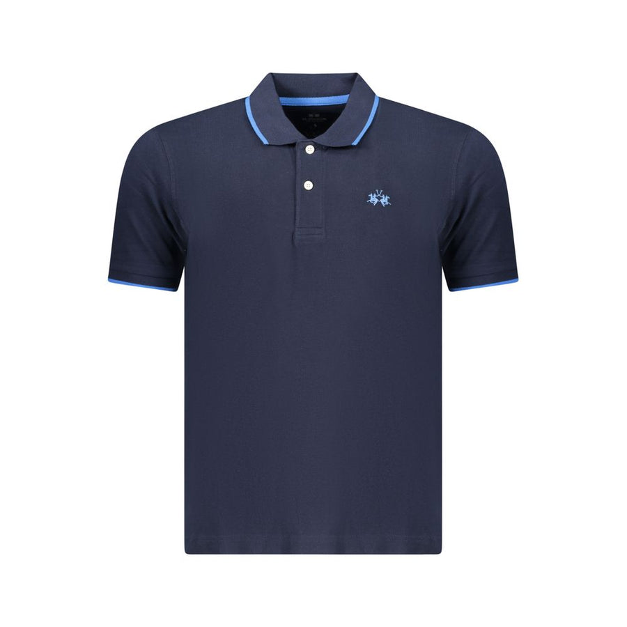 Blue Cotton Men's Polo Shirt