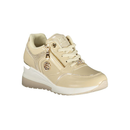 Beige Polyester Athletic Sneakers