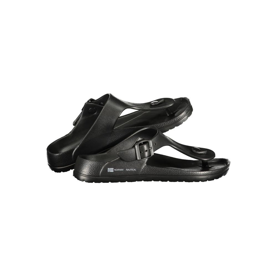 Black Plastic Flip-Flop Sandals