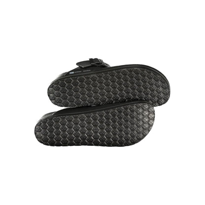 Black Plastic Flip-Flop Sandals