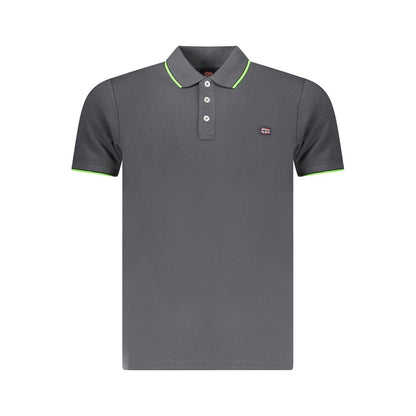 Gray Cotton Mens Polo Shirt