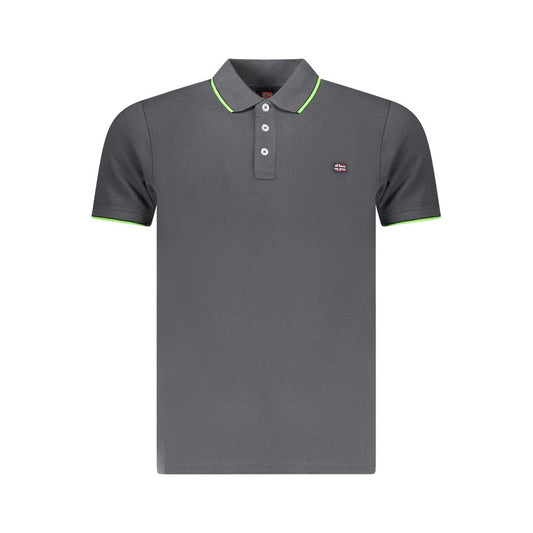 Gray Cotton Mens Polo Shirt