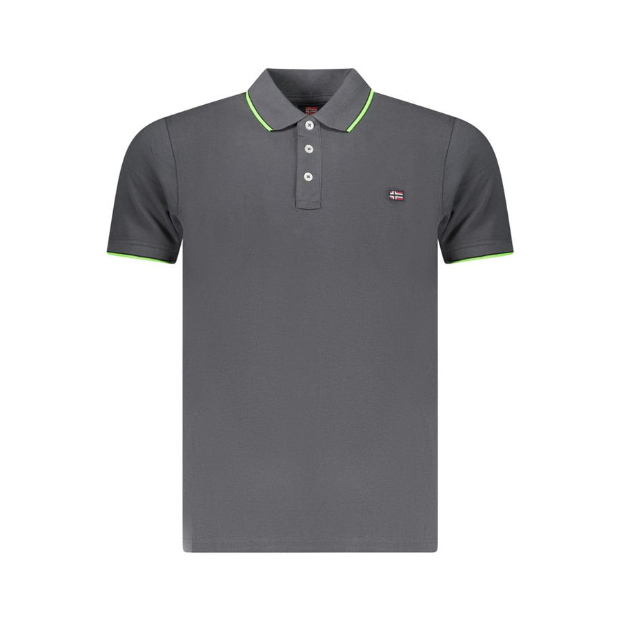 Gray Cotton Mens Polo Shirt