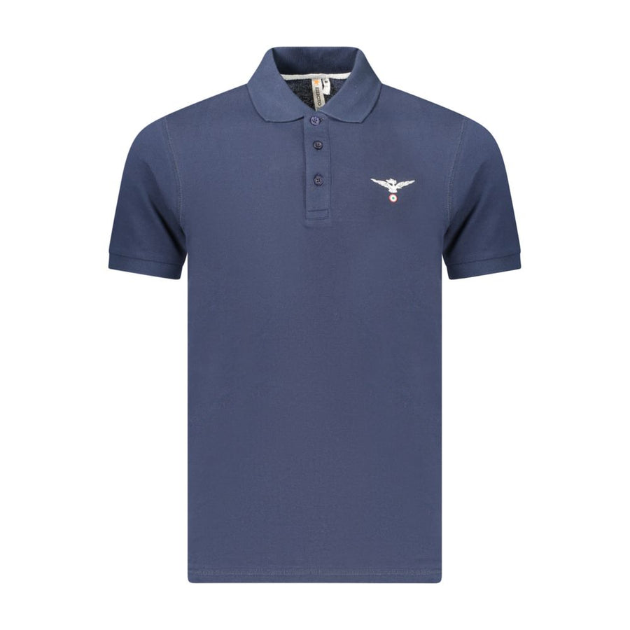 Blue Cotton Men's Polo Shirt