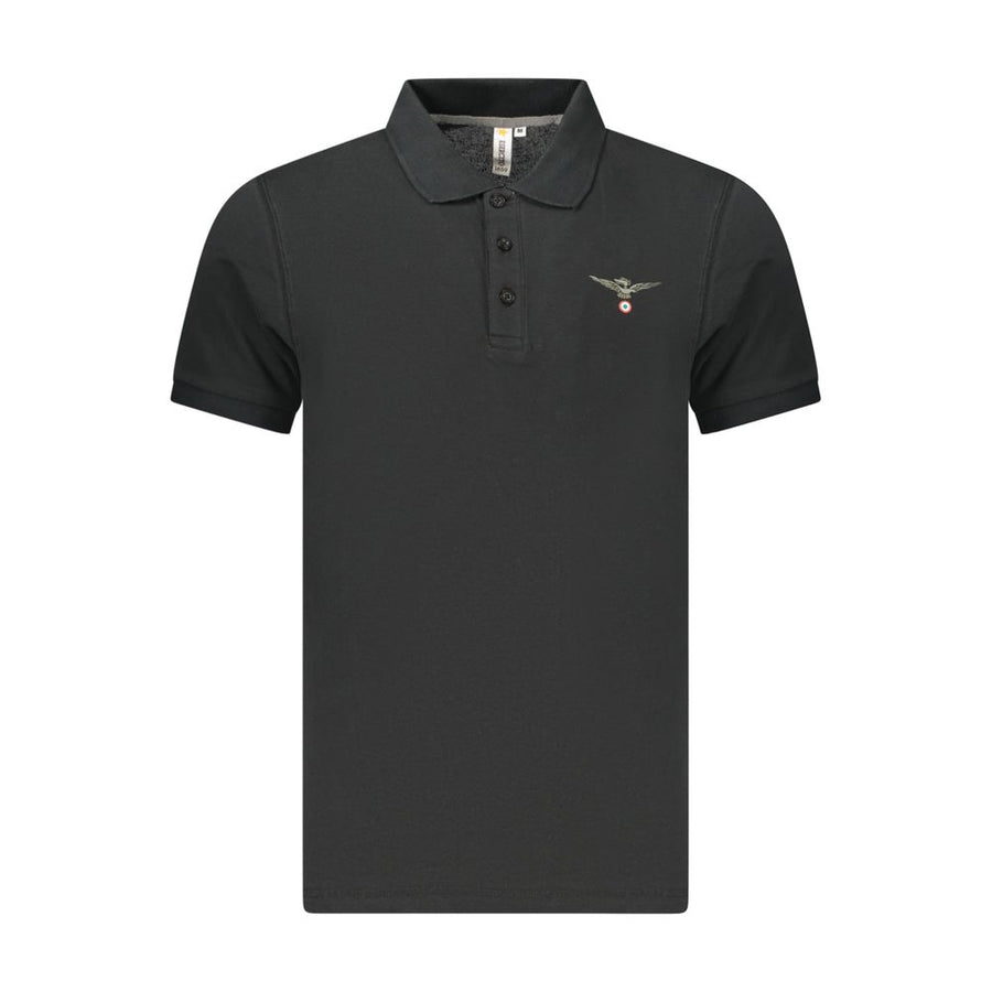 Black Cotton Polo Shirt