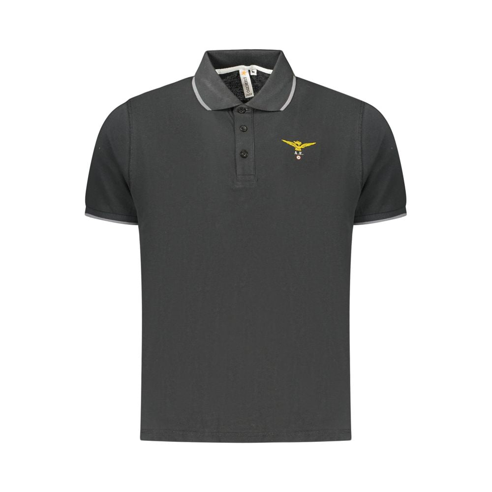 Black Cotton Polo Shirt