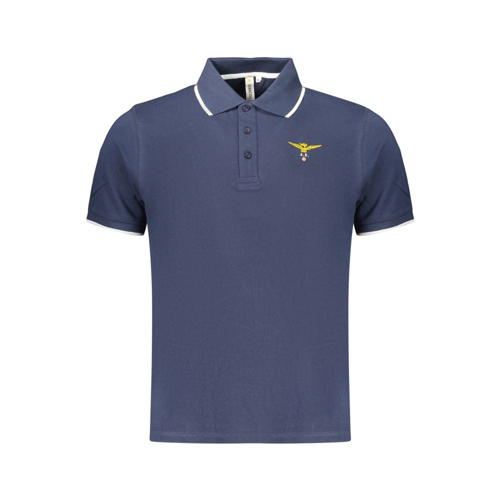 Blue Cotton Polo Shirt