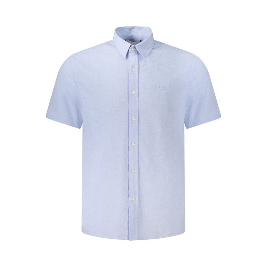 Blue Cotton Shortsleeve Shirt