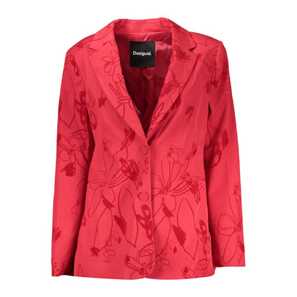 Red Polyester Blazer