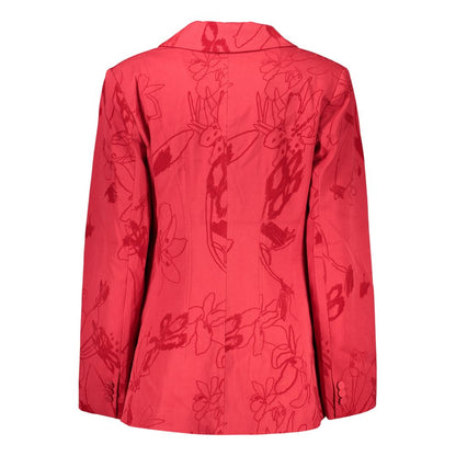 Red Polyester Blazer
