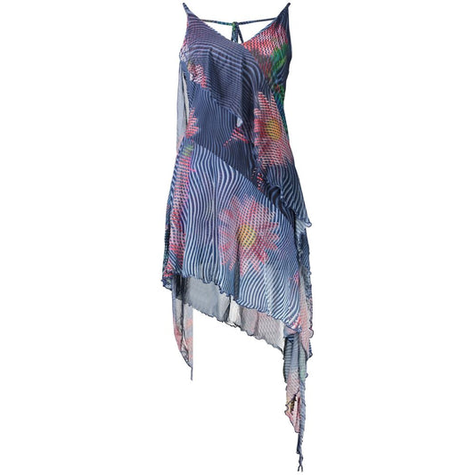 Blue Polyester Womens Dress
