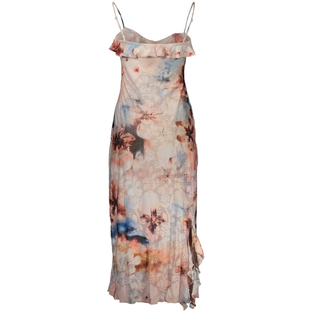 Pink Polyester Casual Dress