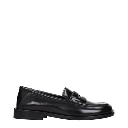 Black Leather Slip-On Loafers