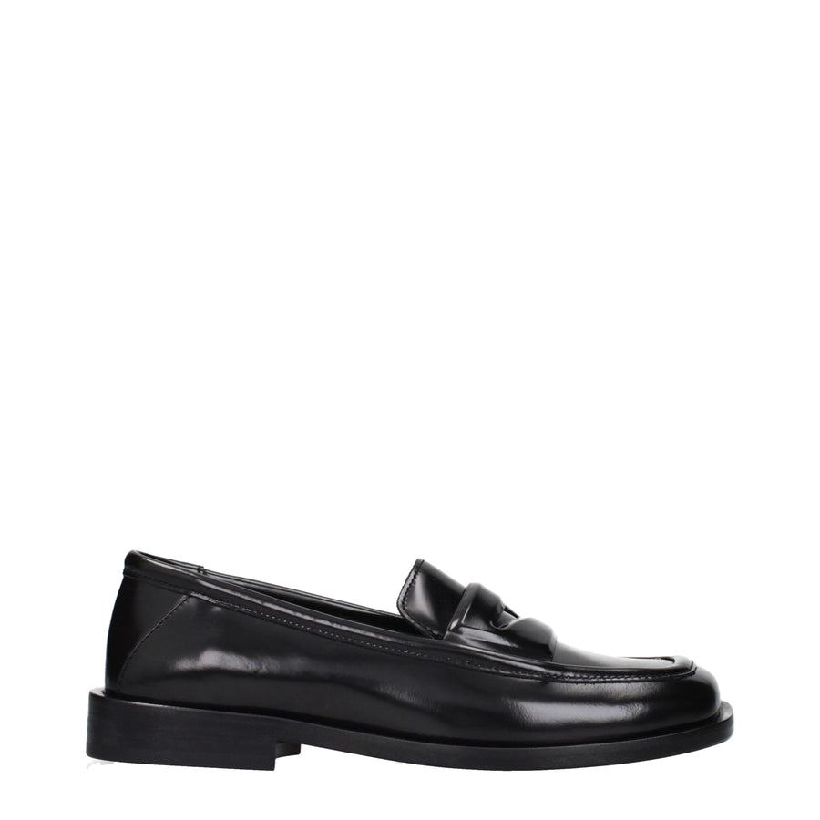 Black Leather Slip-On Loafers