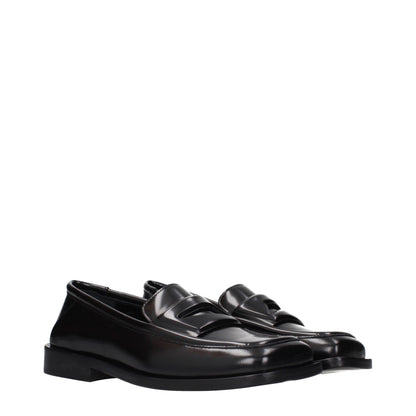 Black Leather Slip-On Loafers
