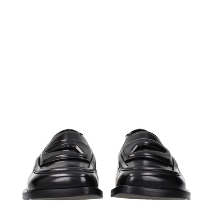 Black Leather Slip-On Loafers