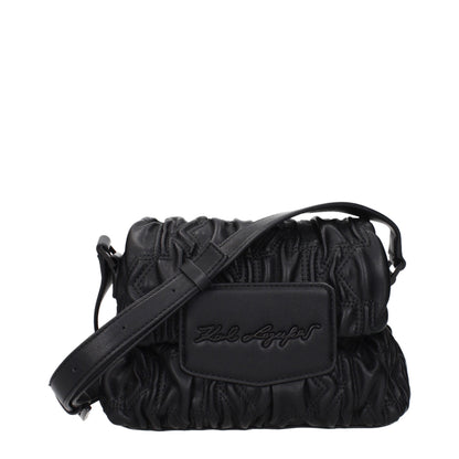 Black Polyester Crossbody Bag