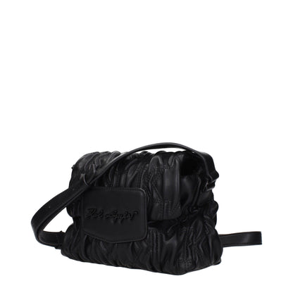 Black Polyester Crossbody Bag