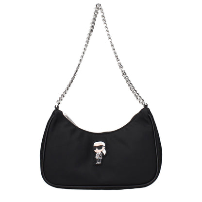 Black Fabric Shoulder Bag