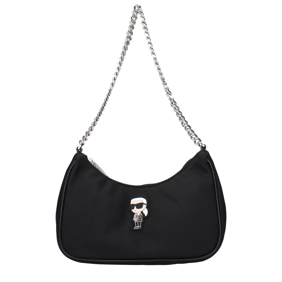 Black Fabric Shoulder Bag