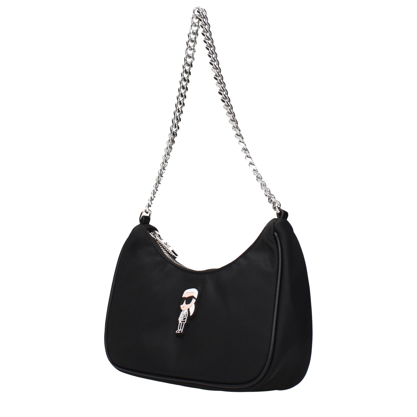 Black Fabric Shoulder Bag