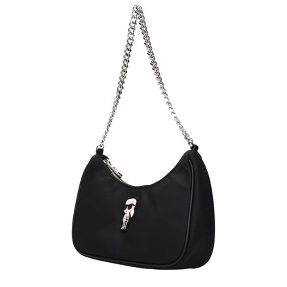 Black Fabric Shoulder Bag
