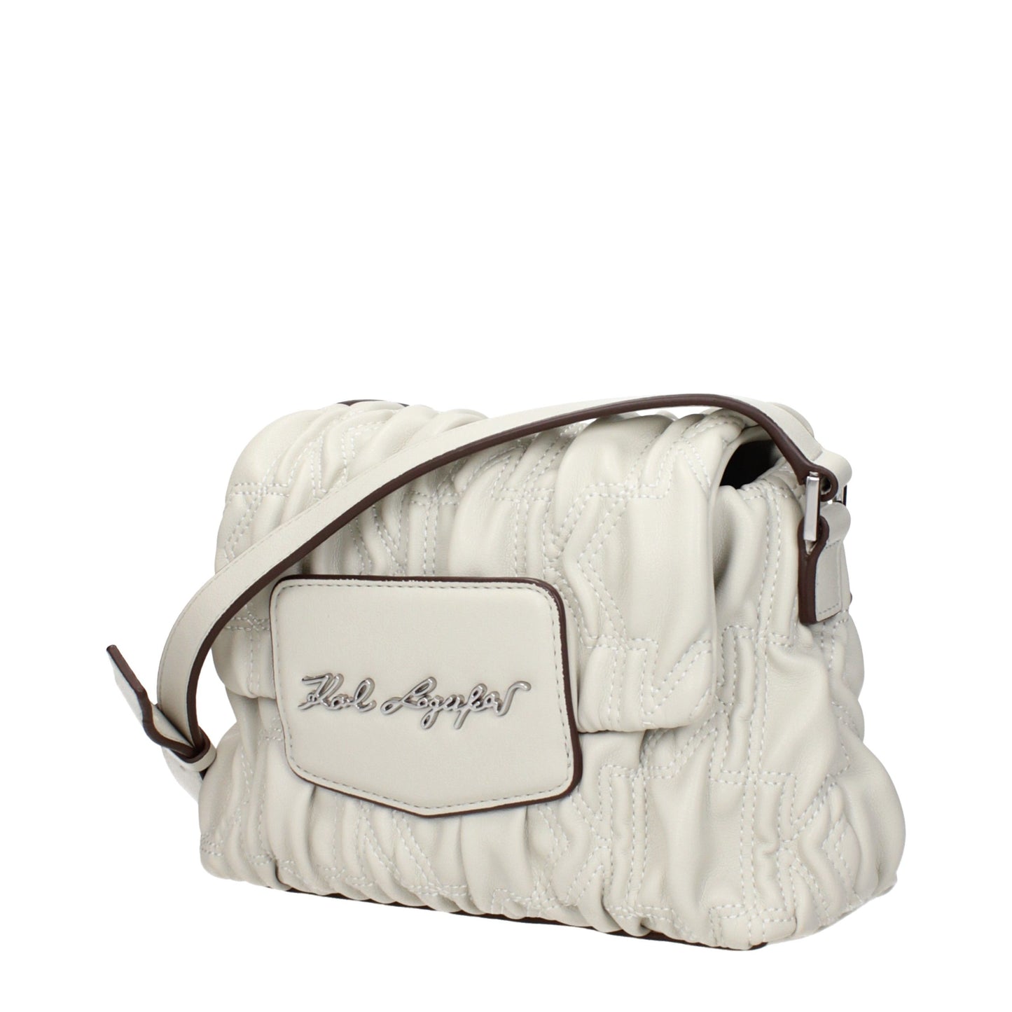 Gray Polyester Crossbody Bag