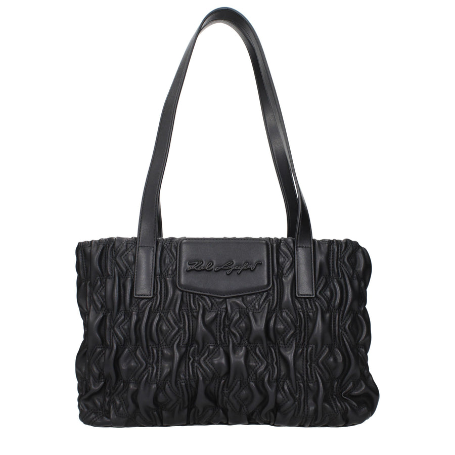 Black Polyester Shoulder Bag
