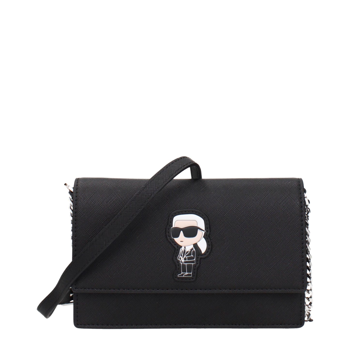 Black Polyethylene Crossbody Bag