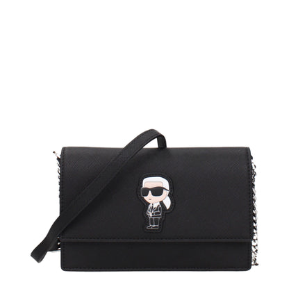 Black Polyethylene Crossbody Bag