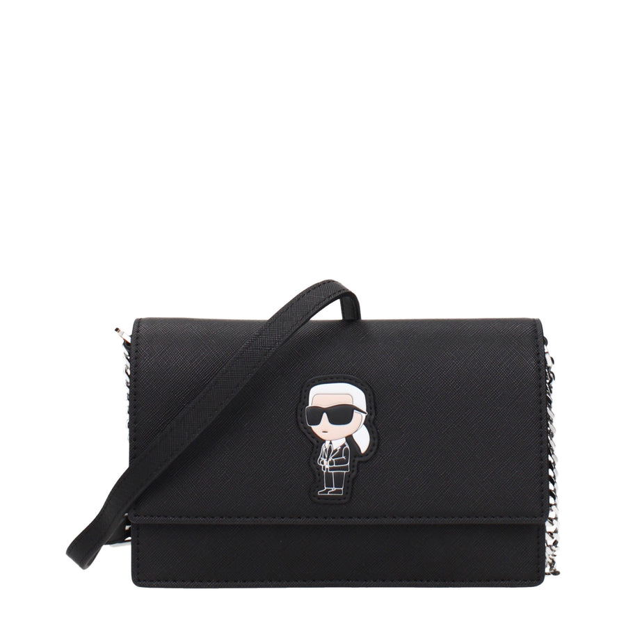 Black Polyethylene Crossbody Bag