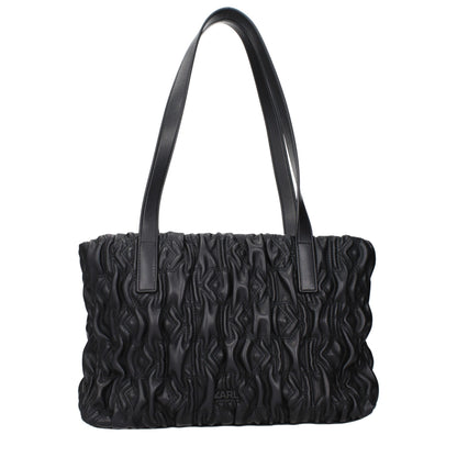 Black Polyester Shoulder Bag