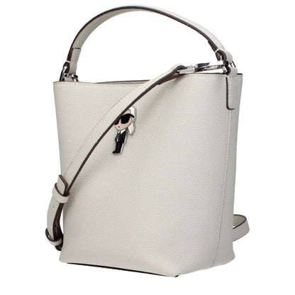 Gray Leather Handbag