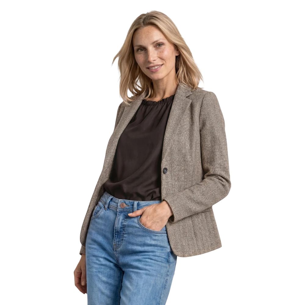 Brown Polyester Blazer