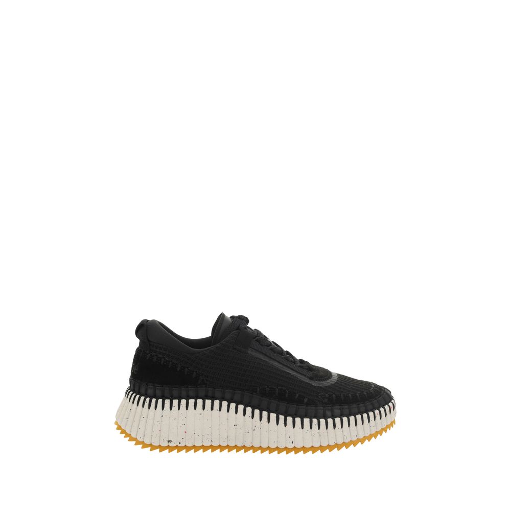 Black Nylon Athletic Sneakers