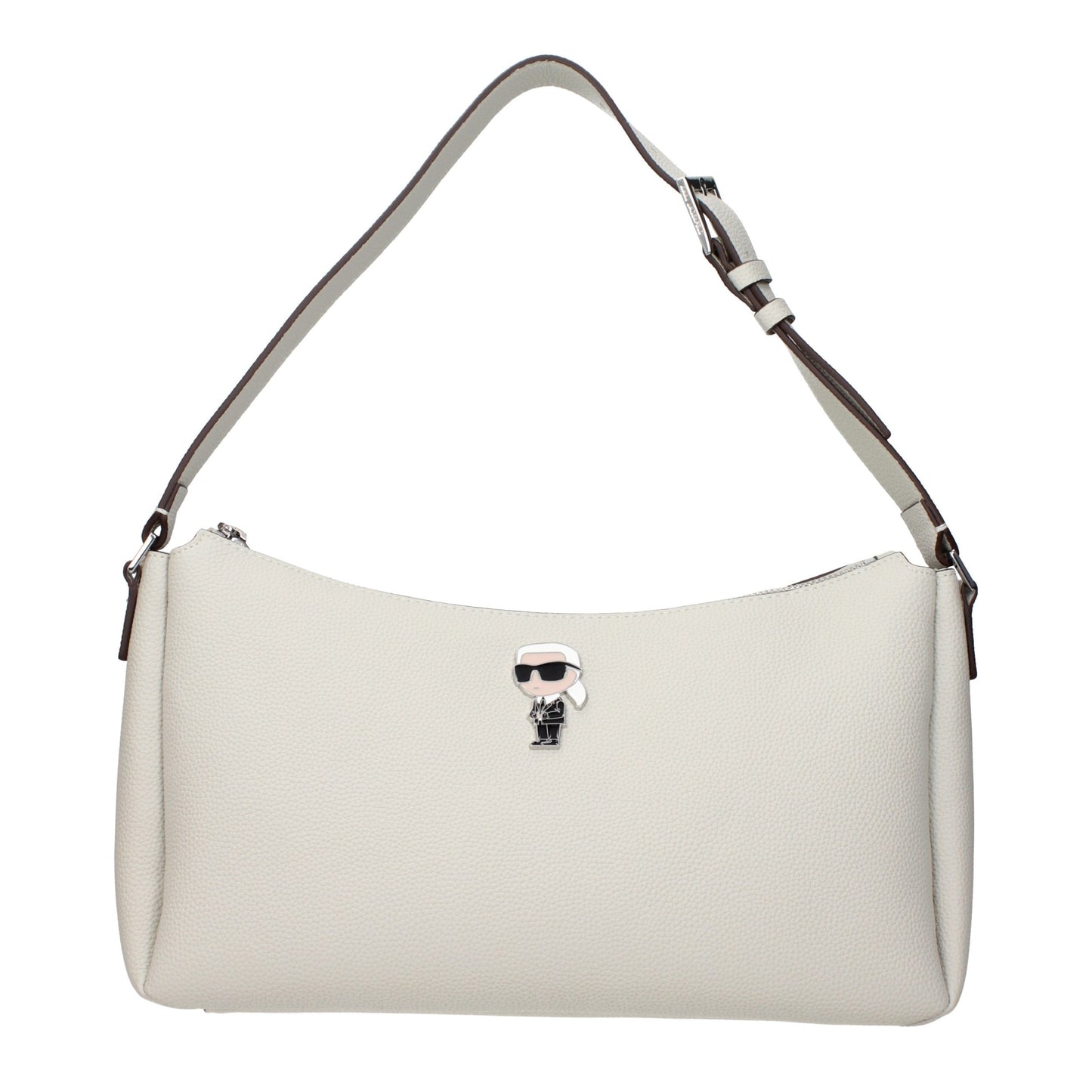 Gray Leather Shoulder Bag