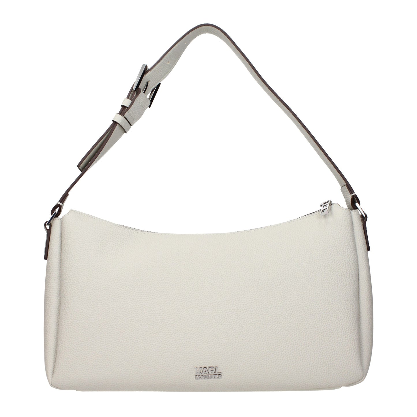 Gray Leather Shoulder Bag