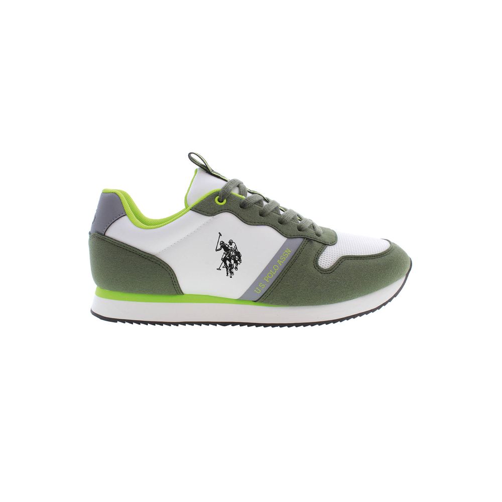 Green Polyester Men's Sneaker