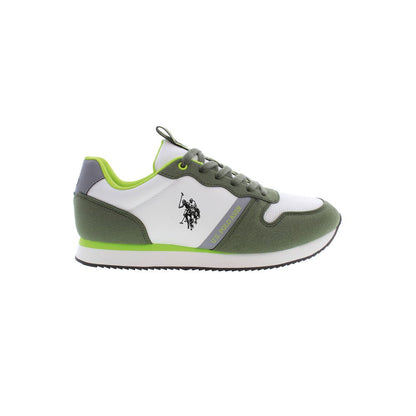 Green Polyester Men's Sneaker