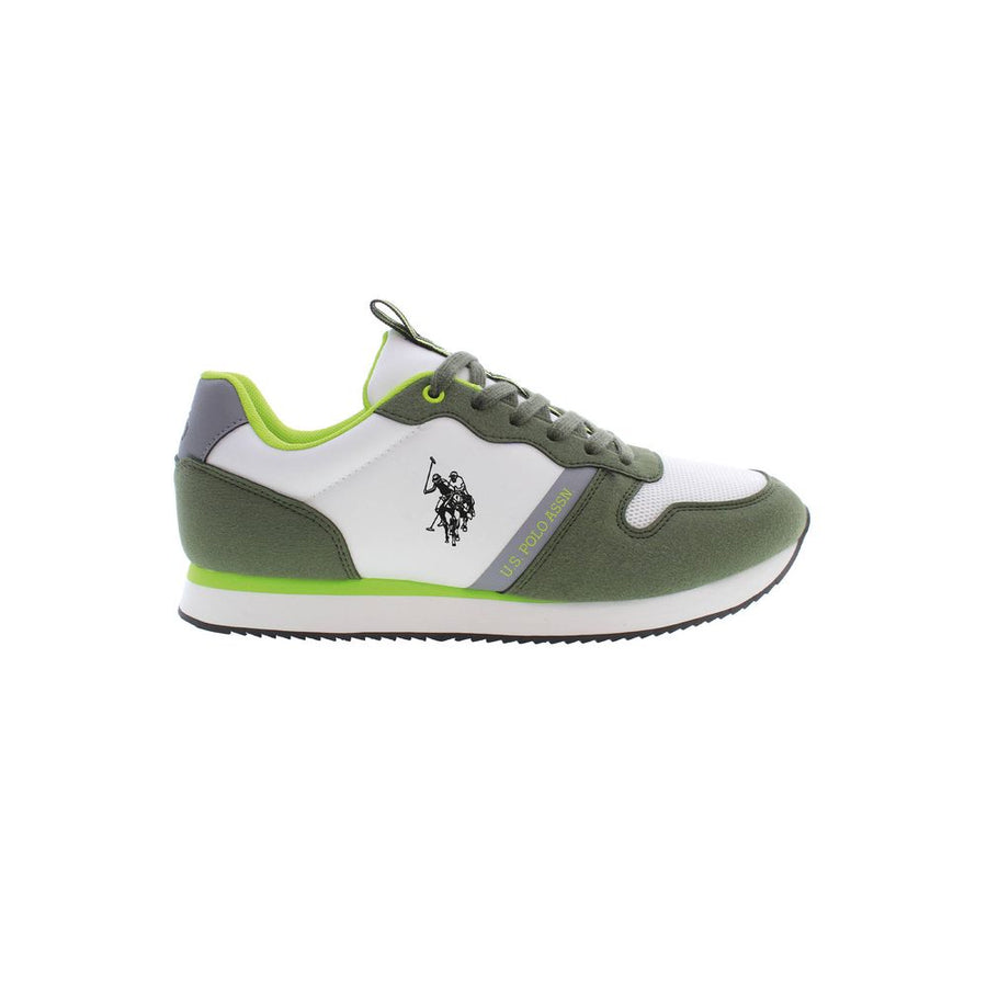 Green Polyester Men's Sneaker