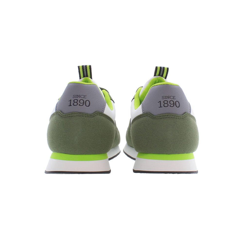 Green Polyester Men's Sneaker