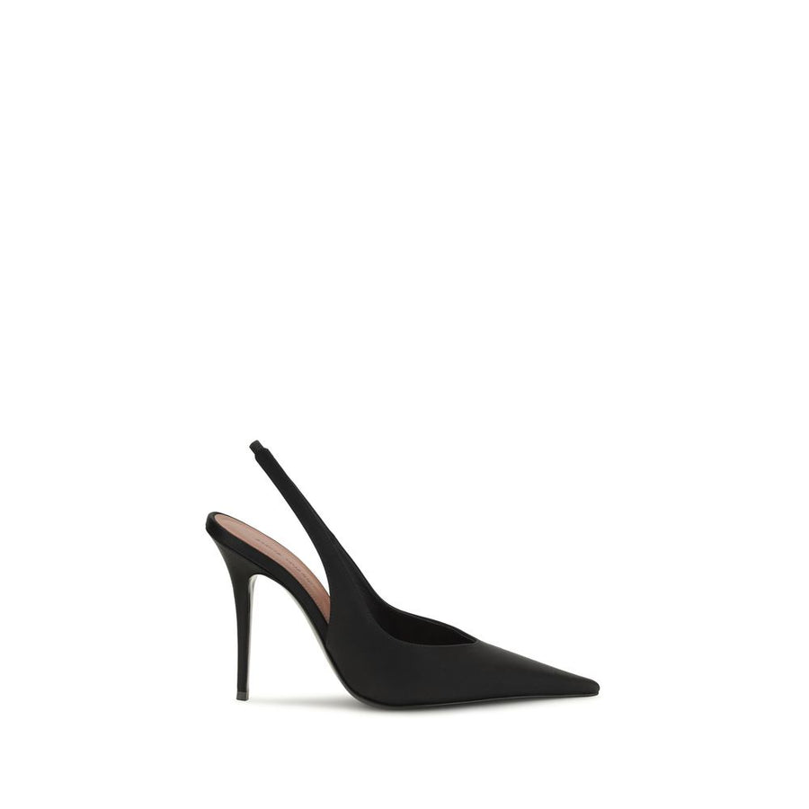 Black Satin High Heel Pumps