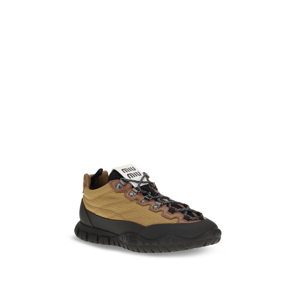 Beige Polyamide Athletic Sneakers